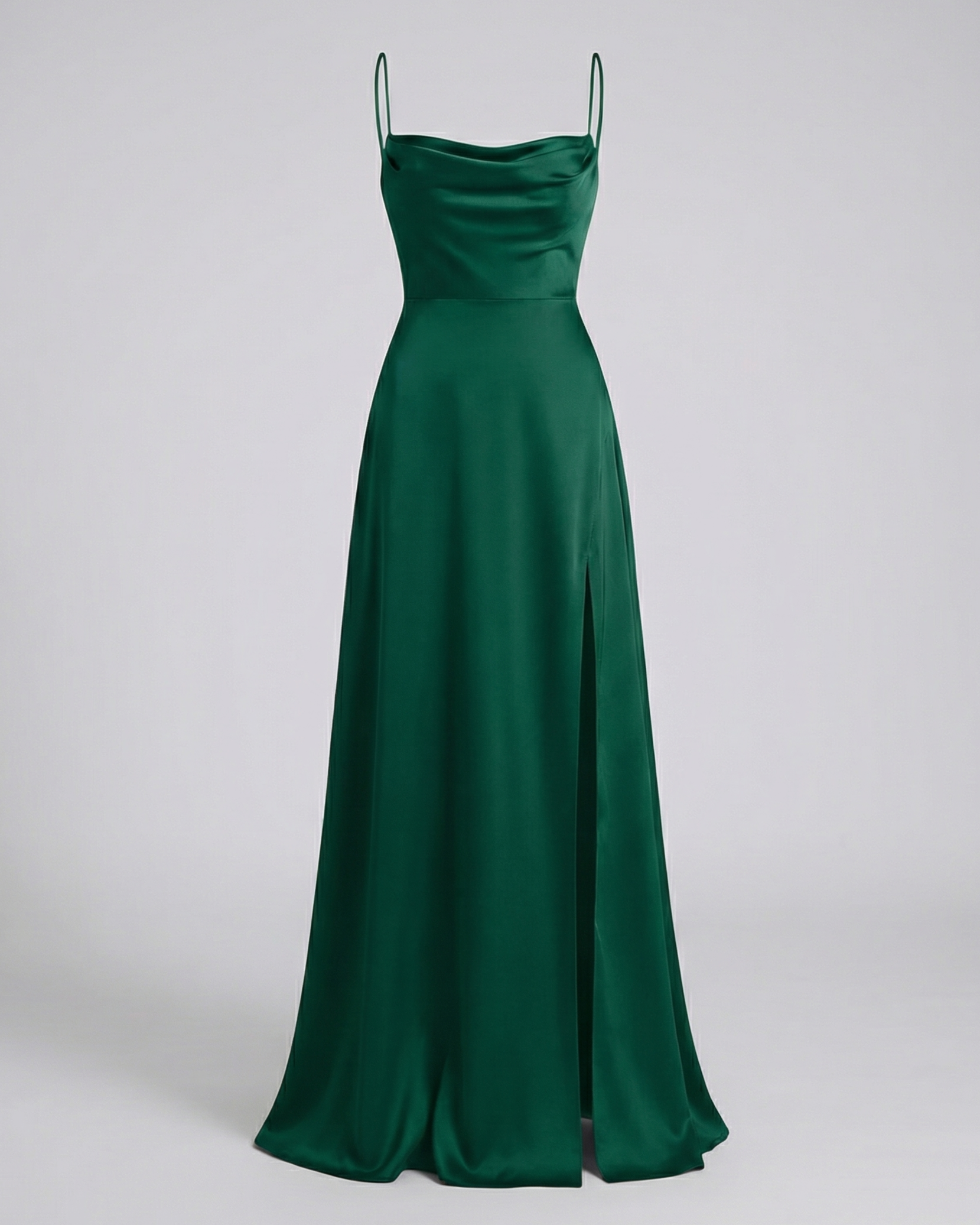 Damen Satin Wasserfallausschnitt Abend Maxikleid - Image 7