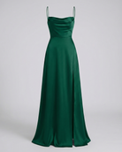 Damen Satin Wasserfallausschnitt Abend Maxikleid - Image 7
