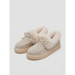 Mocassins d’intérieur avec doublure peluche et nœud