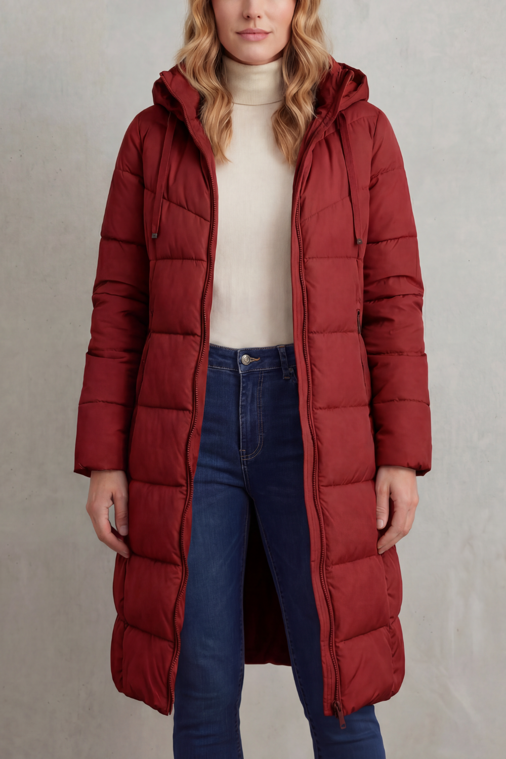 Damen Longline Steppjacke Warm - Image 5