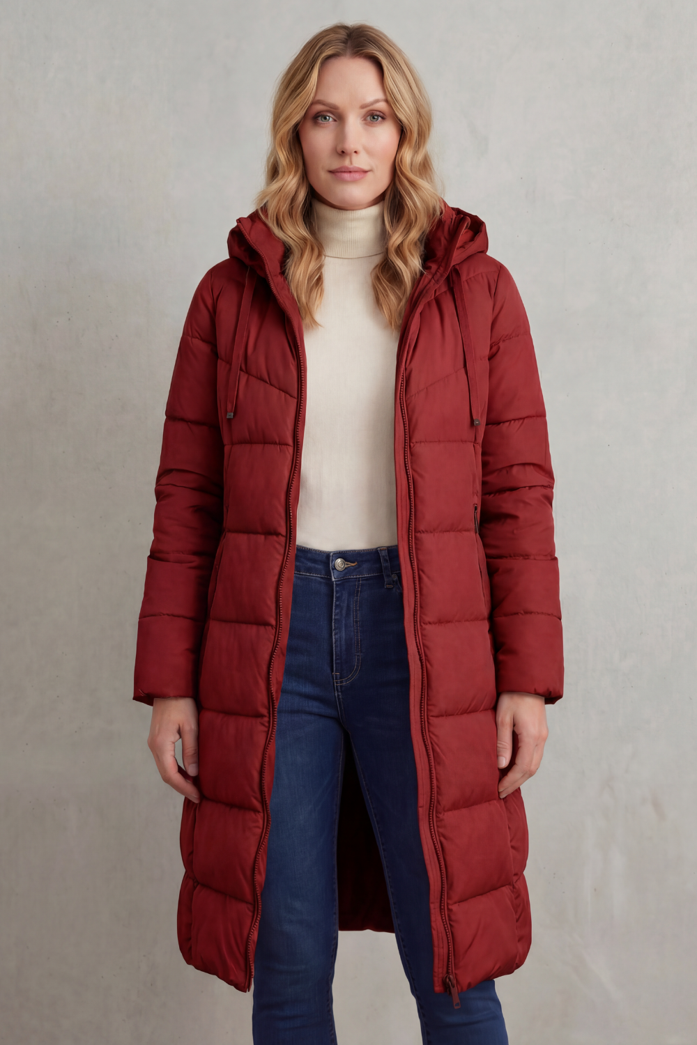 Damen Longline Steppjacke Warm - Image 6