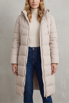 Damen Longline Steppjacke Warm