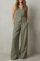 Damen Weste Hose Set Zweiteiler ärmelloser Hosenanzug elegant - Image 9