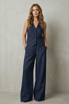 Damen Weste Hose Set Zweiteiler ärmelloser Hosenanzug elegant - Image 16