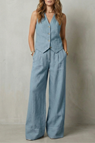 Damen Weste Hose Set Zweiteiler ärmelloser Hosenanzug elegant - Image 17