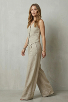 Damen Weste Hose Set Zweiteiler ärmelloser Hosenanzug elegant - Image 3