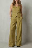 Damen Weste Hose Set Zweiteiler ärmelloser Hosenanzug elegant - Image 5