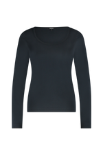 Damen-Langarmshirt mit Rundhals, figurbetontes Basic