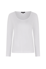 Camiseta de manga larga para mujer, ajustada y con cuello redondo