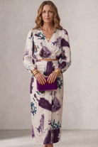 Damen Zweiteiler Set Aquarell Blumenmuster Bluse Maxirock - Image 2