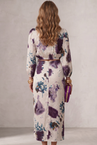 Damen Zweiteiler Set Aquarell Blumenmuster Bluse Maxirock - Image 4