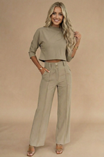 Lirien - Damen Zweiteiler Set Mit Crop Top Und Hose