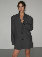 Zerlina - Blazer oversized com lapelas clássicas