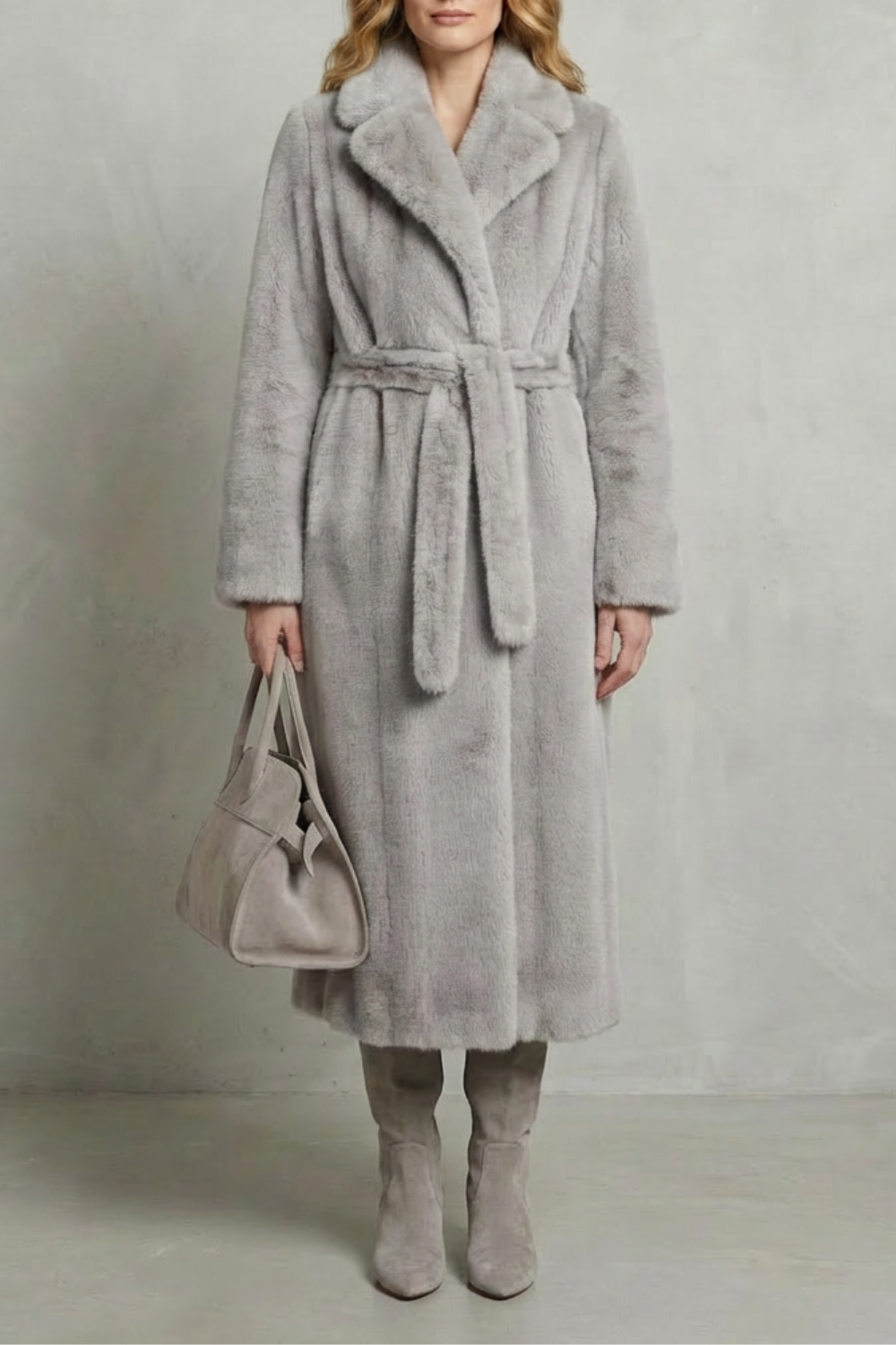 Damen Kunstpelzmantel Oversized Lang Kunstfell - Image 11