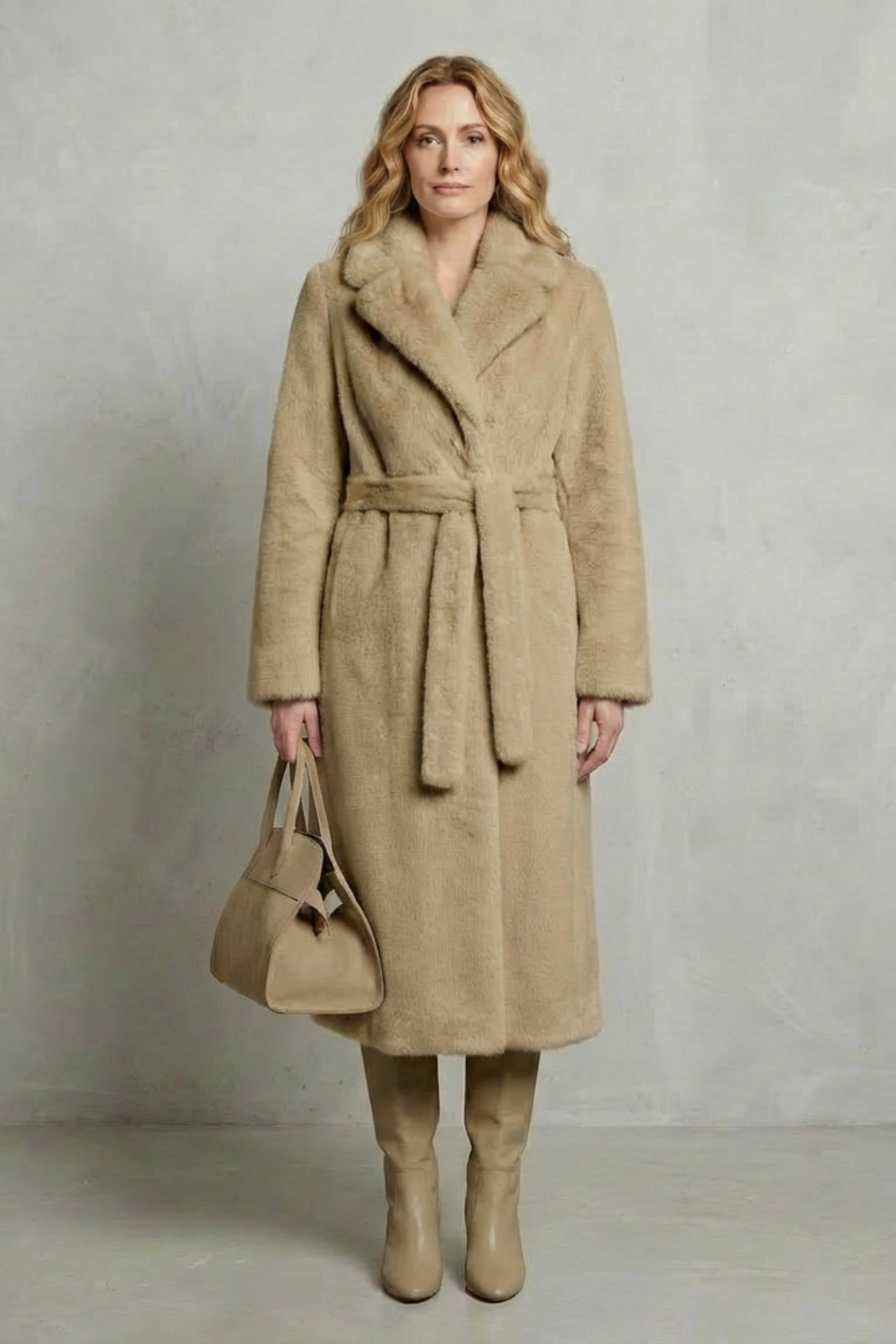 Damen Kunstpelzmantel Oversized Lang Kunstfell - Image 14