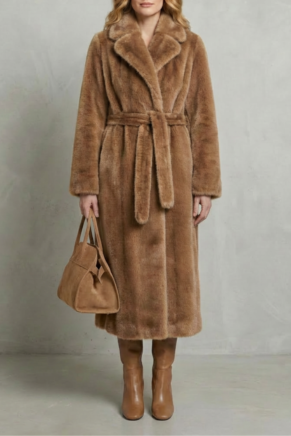 Damen Kunstpelzmantel Oversized Lang Kunstfell - Image 15