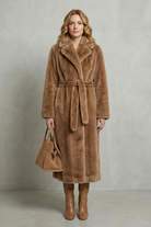 Damen Kunstpelzmantel Oversized Lang Kunstfell - Image 16