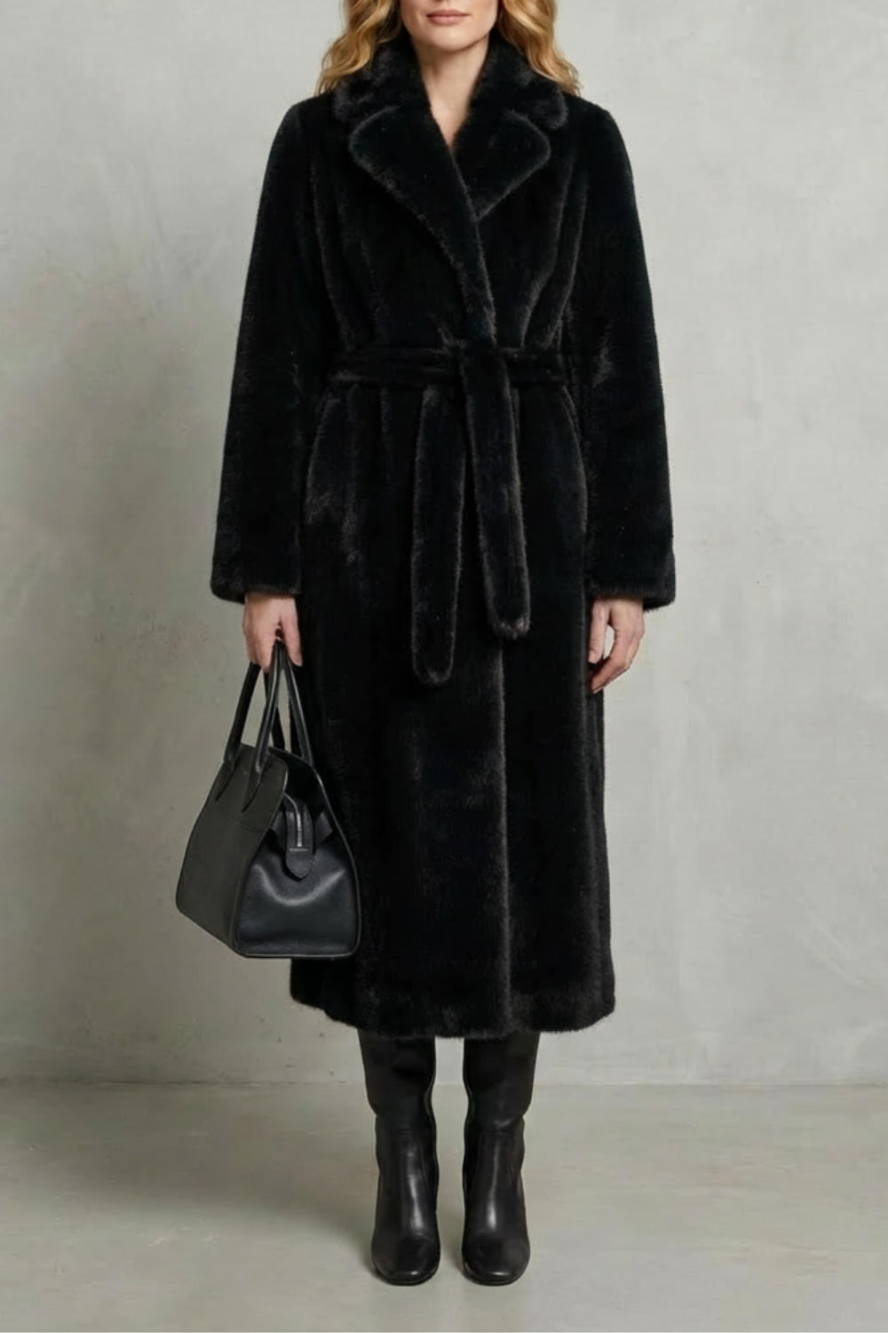 Damen Kunstpelzmantel Oversized Lang Kunstfell - Image 7