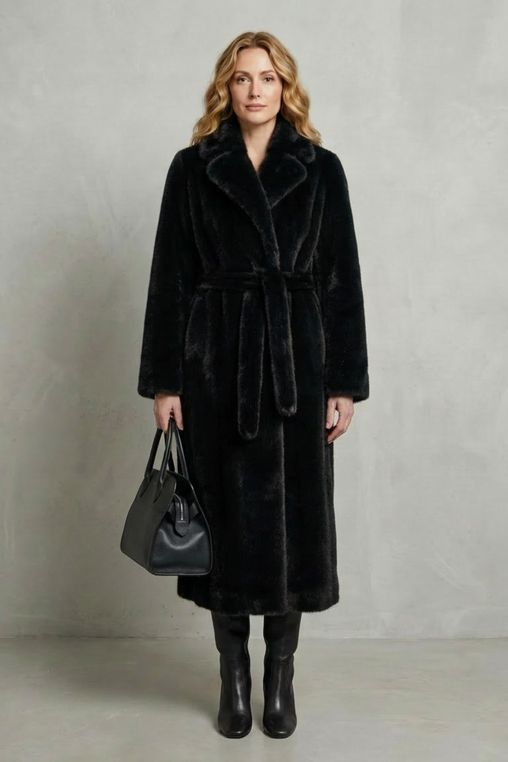 Damen Kunstpelzmantel Oversized Lang Kunstfell - Image 8