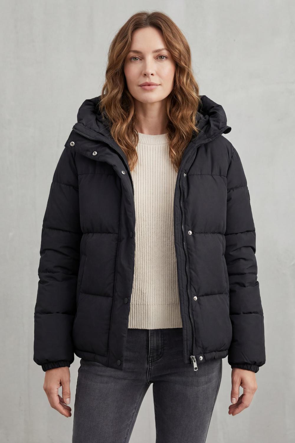 Damen Steppjacke Pufferjacke warm mit Kapuze - Image 2