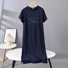 Damen Hoodie Kleid Kapuzenkleid mit Taschen Sweatkleid - Image 4