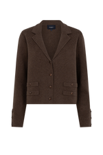 Damen Strickblazer mit Revers und Knopfleiste