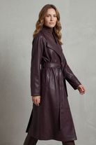 Damen Kunstleder Trenchcoat Tailliert - Image 3
