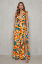 Damen Chiffon Maxikleid Rüschen elegant - Image 6