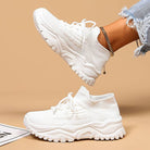 Damen Strick Chunky Plateau Sneaker Schnürschuhe dicke Sohle - Image 2