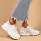 Damen Strick Chunky Plateau Sneaker Schnürschuhe dicke Sohle - Image 3