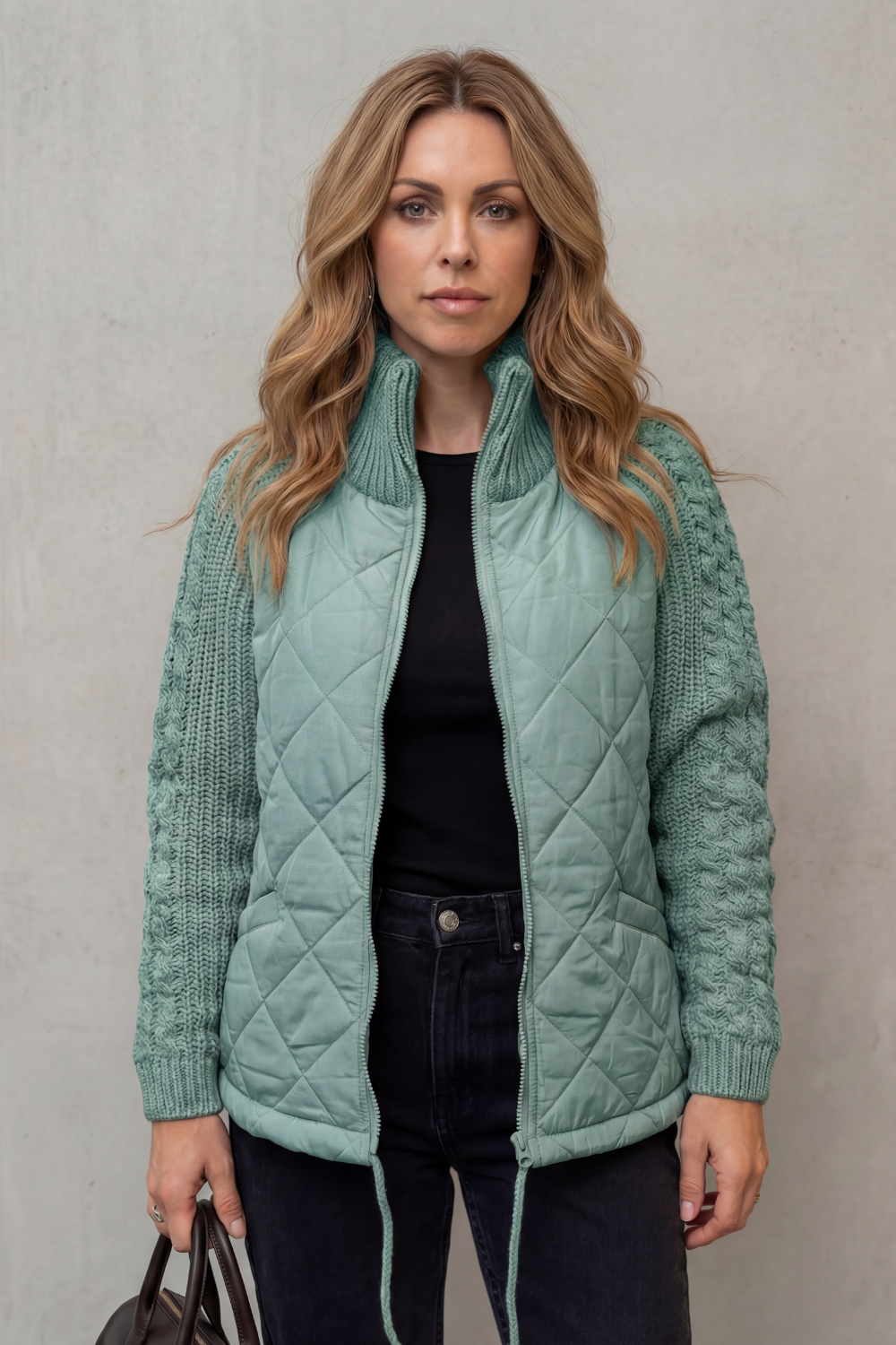 Damen Gestrickte Steppjacke Puffer - Image 11