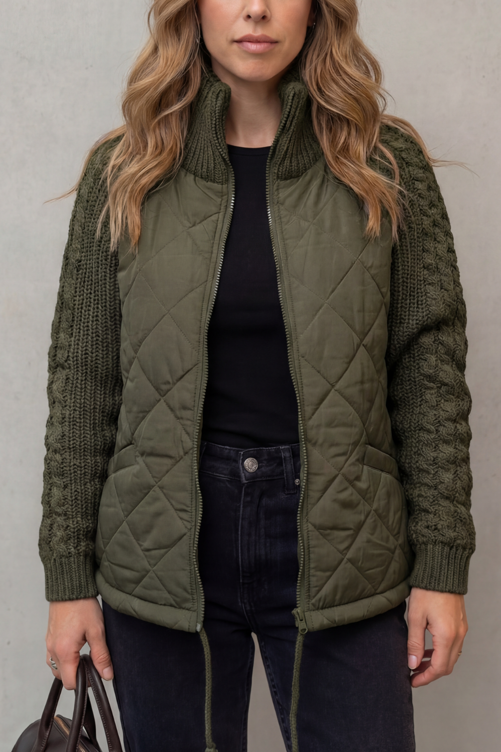 Damen Gestrickte Steppjacke Puffer - Image 8