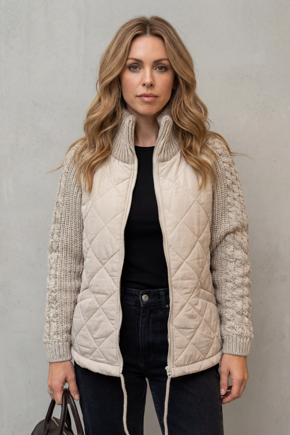 Damen Gestrickte Steppjacke Puffer - Image 2