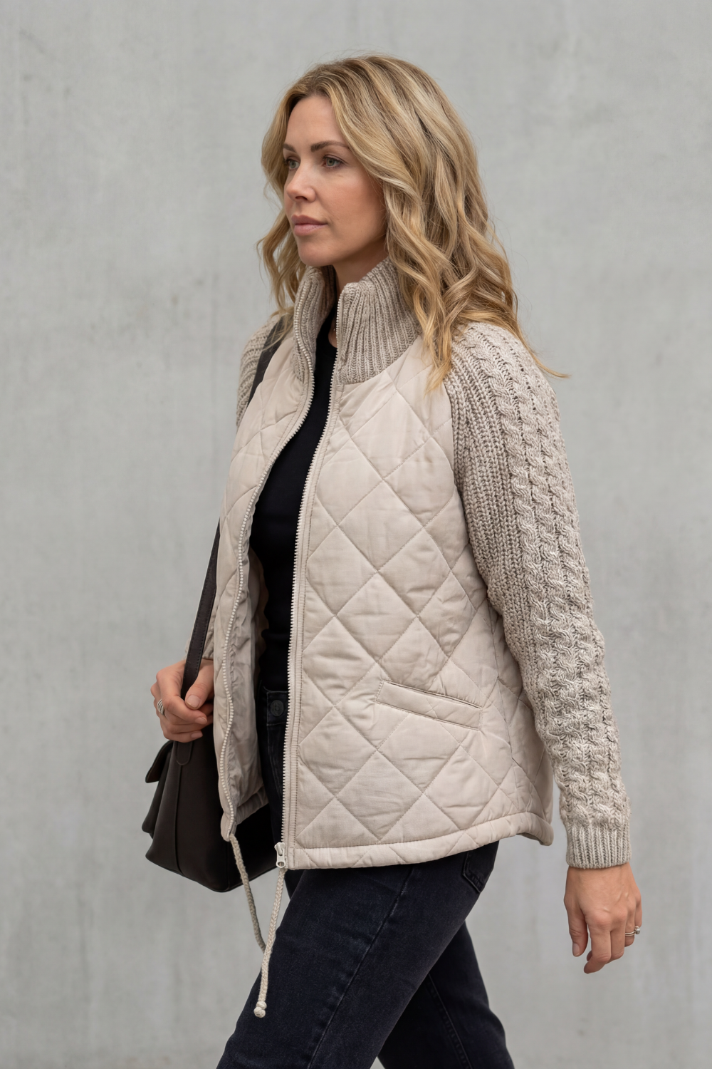 Damen Gestrickte Steppjacke Puffer - Image 3
