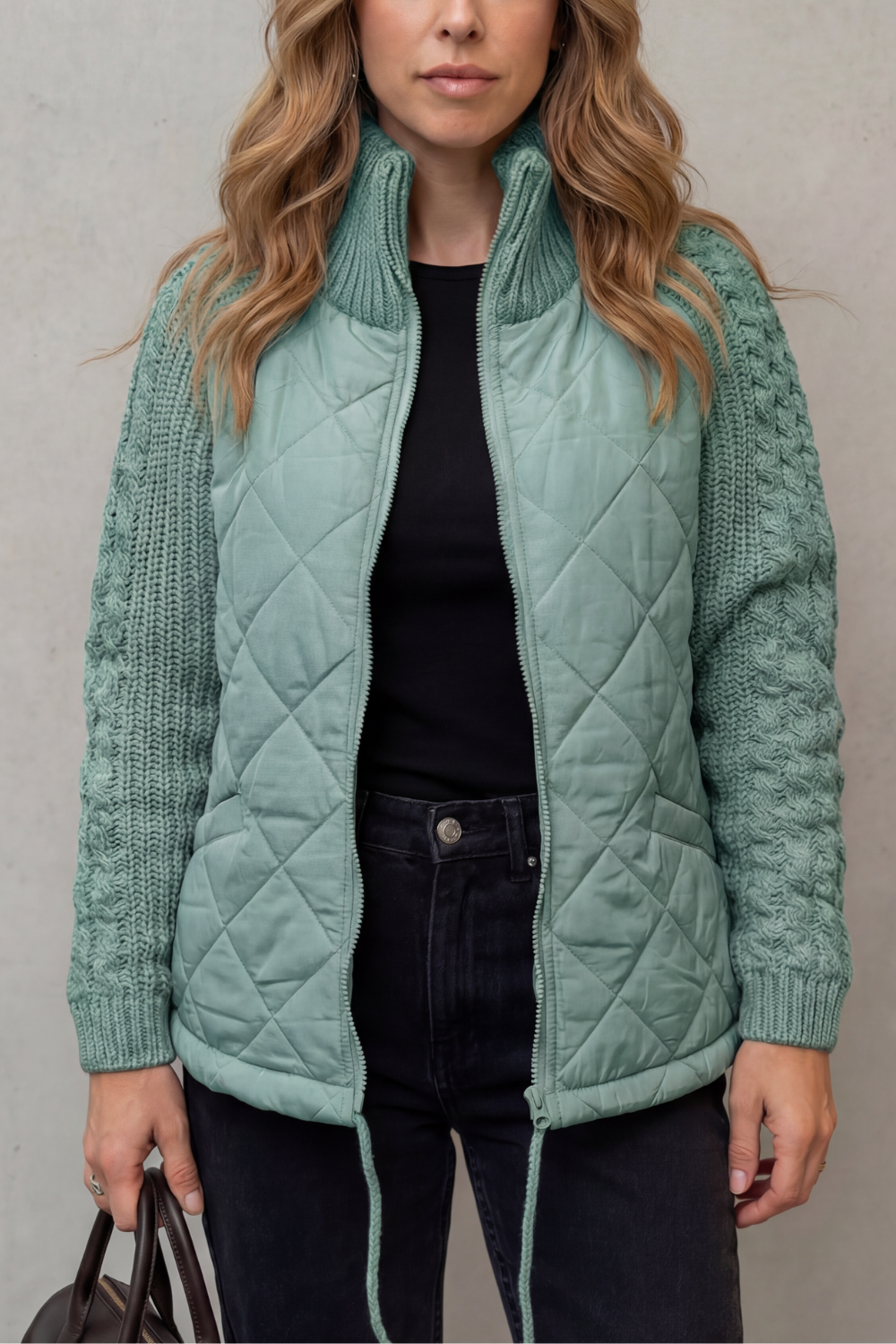 Damen Gestrickte Steppjacke Puffer - Image 7