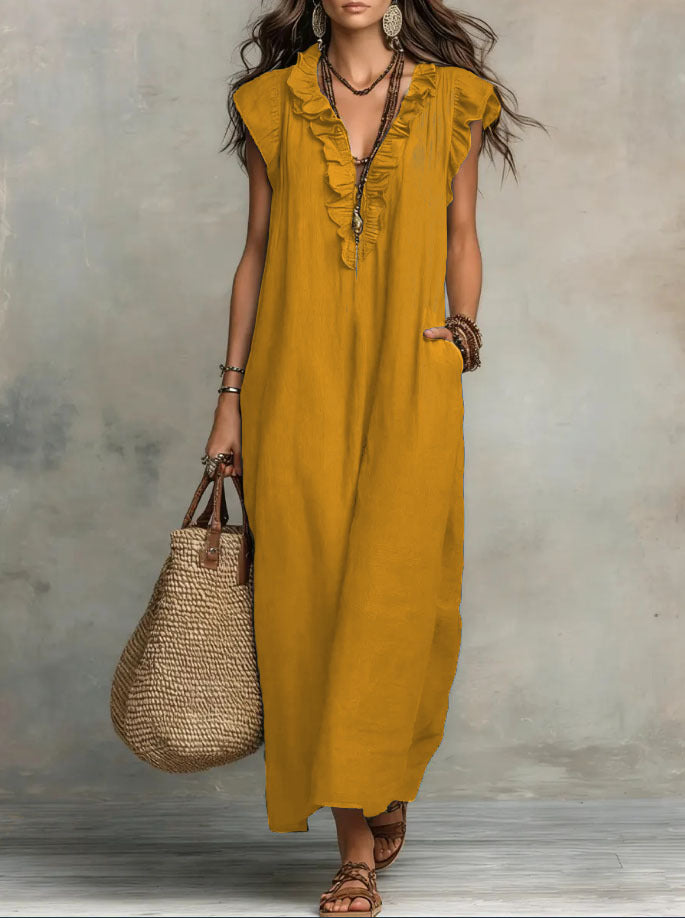 Damen Boho Maxikleid Fließend - Image 8