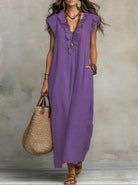 Damen Boho Maxikleid Fließend - Image 9