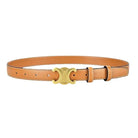 Damen Ledergürtel Schwarz Goldene Schnalle Schmal - Image 9