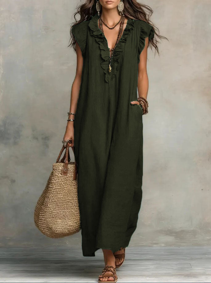 Damen Boho Maxikleid Fließend - Image 13