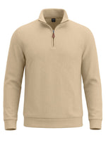 Pull polo en maille côtelée avec demi-zip