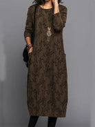 Damen Winterkleid Elegant Warm mit Taschen - Image 5