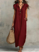 Damen Boho Maxikleid Fließend - Image 11