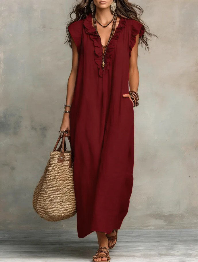 Damen Boho Maxikleid Fließend - Image 11