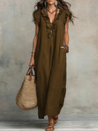 Damen Boho Maxikleid Fließend - Image 12