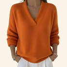 Damen Pullover V-Ausschnitt Eleganter Strickpullover - Image 5