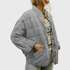 Damen Oversized Steppjacke Stehkragen - Image 4
