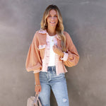 Marina - Dame cropped jakke med frynsekant