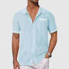 Men's Linen Blend No Iron Summer Button Down Shirt - Image 4