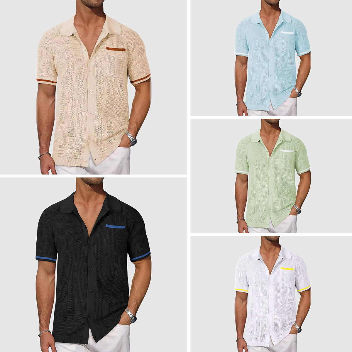 Men's Linen Blend No Iron Summer Button Down Shirt - Image 6