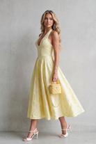 Damen Midikleid Neckholder Blumenmuster A-Linie - Image 3